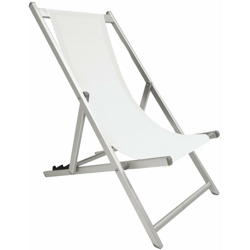 Sdraio da spiaggia in alluminio Summer - White - White