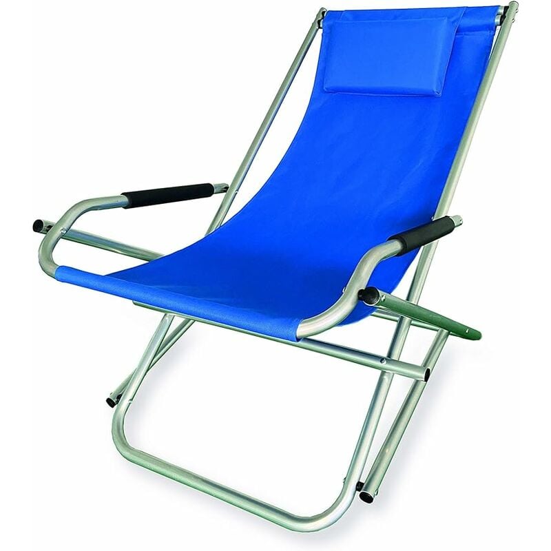 Chaise longue pivotante Elba en aluminium et pvc 600D couleur bleu