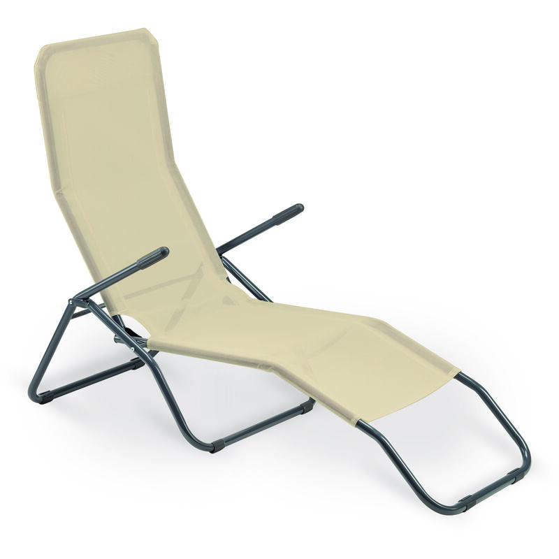 Chaise longue Formentera Basculante Acier et Textile 450 gr/m² Couleur Beige