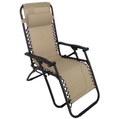 Sdraio in Acciaio e Corda Granada Beige 165x65x114 cm