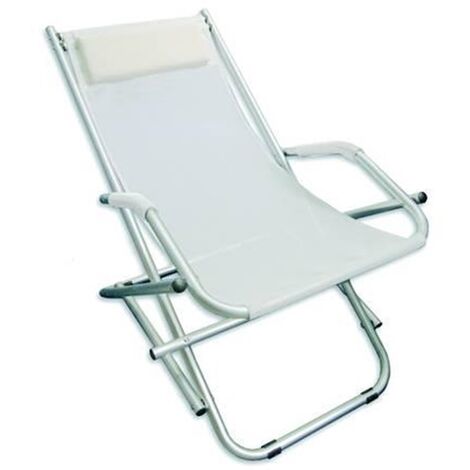 Sdraio Con Poggiapiedi Bomber Bleu - 7 Posizioni, Design Compatto