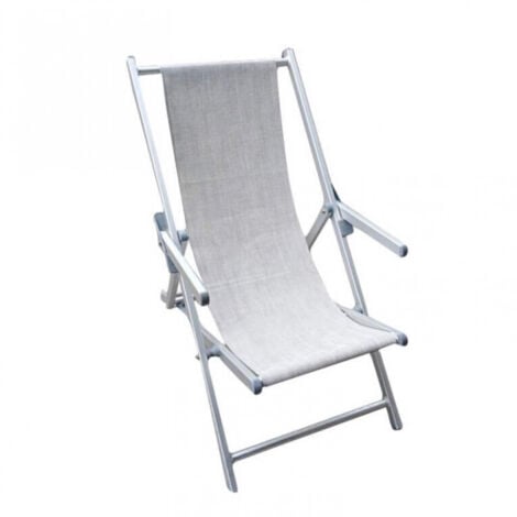 Sdraio mare prendisole Pieghevole in Alluminio,Textilene cm 98x67,5x106 - BURT - Colore: Grigio