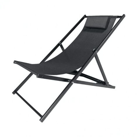 Sdraio pieghevole sedia giardino mare spiaggia alluminio 102x58x93cm nero 594v
