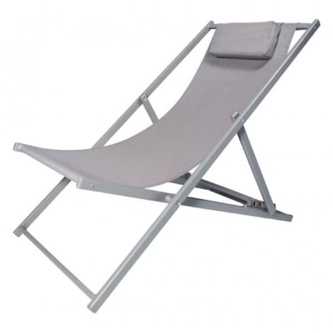 Sdraio pieghevole sedia giardino mare spiaggia alluminio 102x58x93cm tortora 056v
