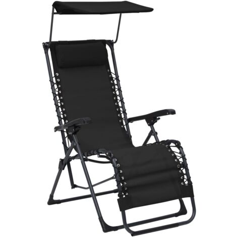 Sdraio Pieghevole ,Sedie da giardino Poltrona ,Nero in Textilene ITD54994