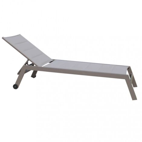 sdraio reclinabile elica garden "formentera" in alluminio taupe 198x61x95 cm