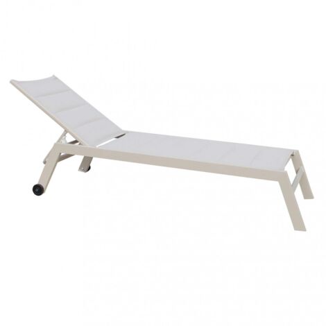 sdraio reclinabile elica garden "formentera" in alluminio tortora 198x61x95 cm