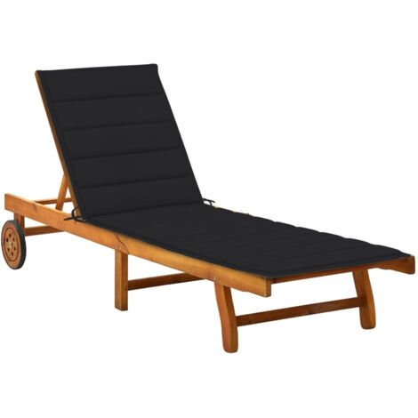 Sdraio sedia a sdraio lettino da giardino lettino da giardino terrazza mobili da esterno con cuscino legno massello di acacia 020012397