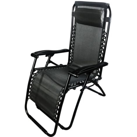 Sdraio Siesta pieghevole multiposizione 65x90x110h cm Nero