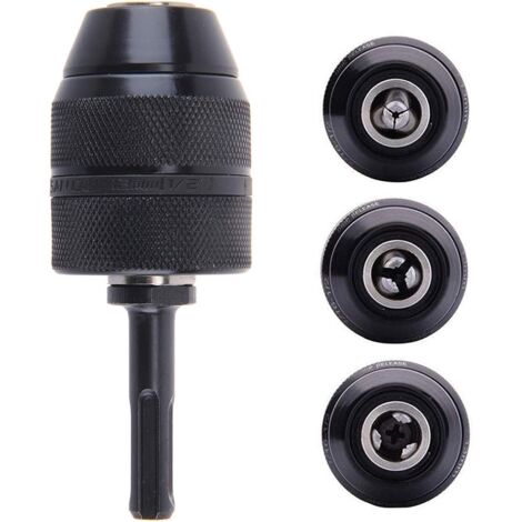 SDS-Plus adapter, keyless chuck, 2-13 mm, robust professional drill chuck, 1/2-20 UNF, keyless chuck, keyless drill with SDS adapter