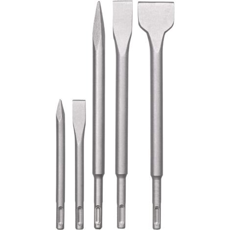 SDS-Plus Hammermeißel-Set, 5er-Set Meißel für Stein und Beton im Kunststoffkoffer