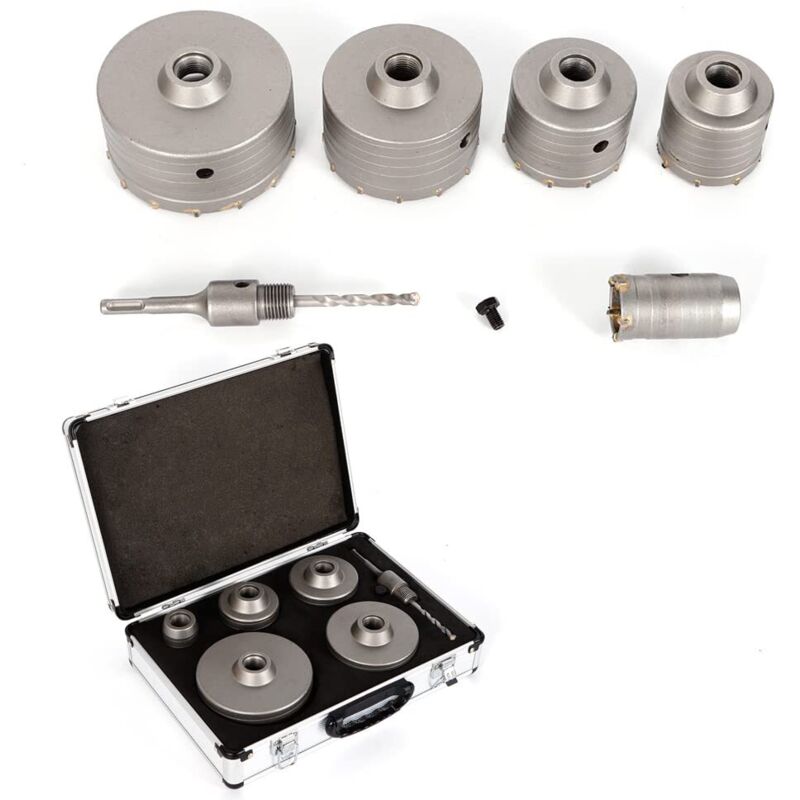 Image of SDS Plus Lochsäge Bohrkrone Dosenbohrer set 40/68/80/100/120mm für Bohrhammer Beton Ziegel Stein