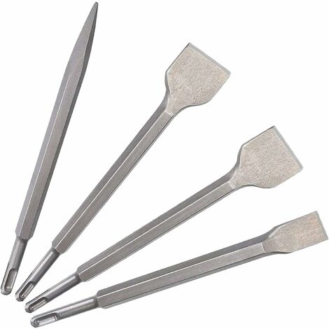 SDS-plus Meißel Satz Hammerbohrer Flachmeißel Spitzmeißel Breitmeißel WOW 6 Stk 