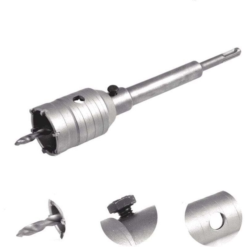L&h-cfcahl - 55mm sds Scie Trépan + 200mm Bielle + Foret hélicoïdal + Vis de positionnement,pour Murs en Béton Armé Briques Ouvertures de