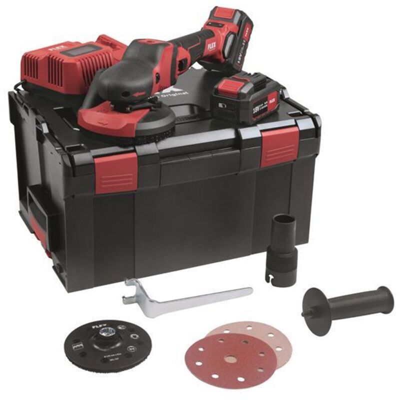 Flex - Power Tools 504157 se 125 18.0-EC/5.0 Set supra Sander 18V 2 x 5.0Ah Li-ion FLXSE12518N