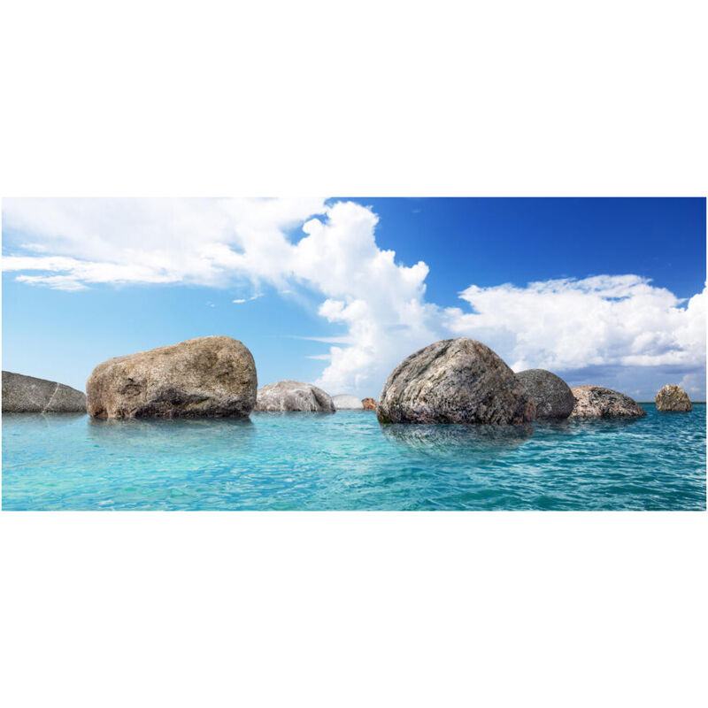 Photo murale intissée rocher et mer turquoise , 202 x 90 cm, 1 part