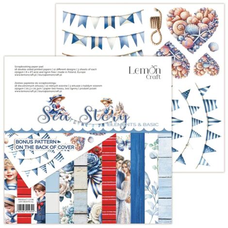 Sea Story • Blocco di carta per scrapbooking 20x20 cm • Lemoncraft