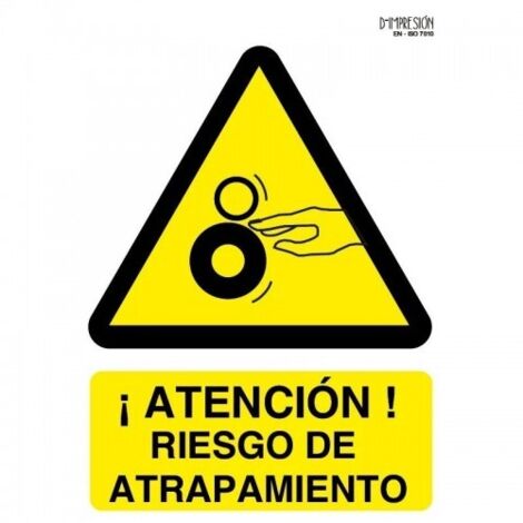 SEÃ‘AL PELIGRO 21X29CM-Â¡ATENCION RIESGO DE ATRAPAMIENTO - METALICAS JULIO GARC