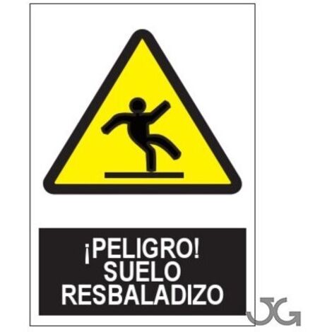 SEÃ‘AL PELIGRO SUELO RESBALADIZO 210X290MM - METALICAS JULIO GARC