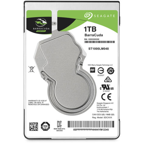 Seagate Barracuda 2.5" disco rigido interno 1 TB 5400 Giri/min 128 MB 2.5" Serial ATA III