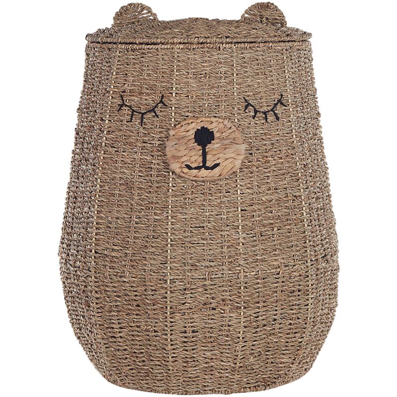 Beliani - Seagrass Wicker Bear Basket Hamper Natural Woven Accessory Fulan