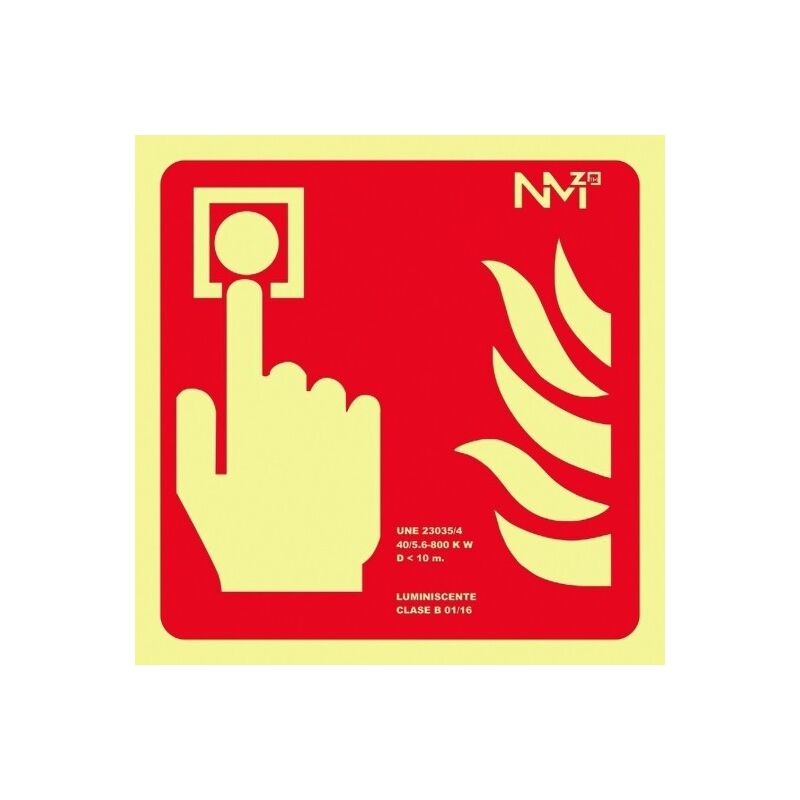 

Señal 210X210Mm Pvc Lumi Pulsador De Alarma Rd00A111