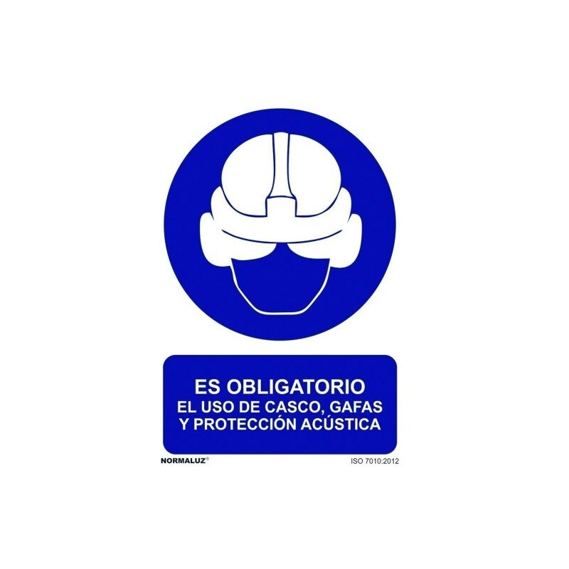 

Señal 210X300Mm Pvc Obligatorio Casco, Gafas Acst. Rd20013