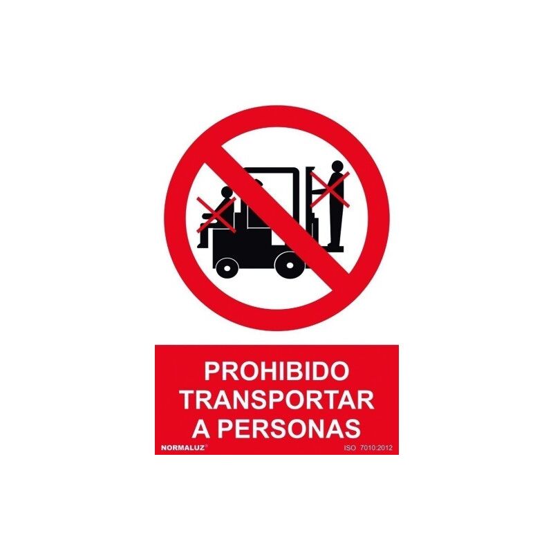 

Normaluz - Señal 210X300Mm Pvc Prohibido Transportar Personas Rd40030