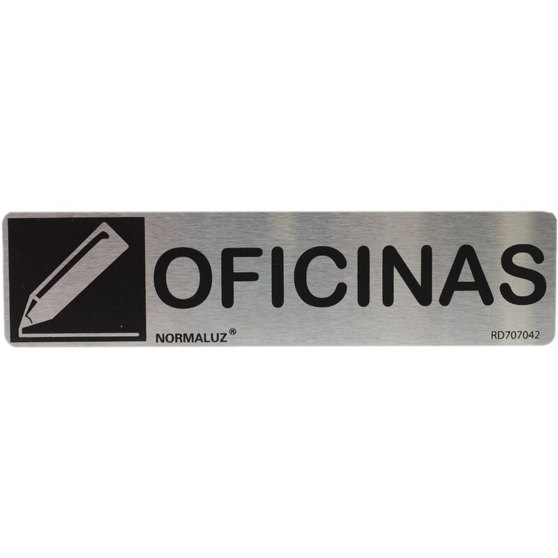 

Señal adhesiva Oficinas Acero inoxidable 5x20 cm Gris