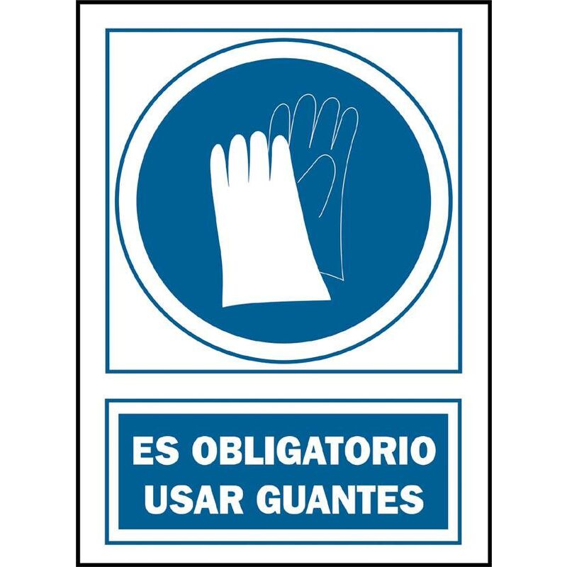 

Señal de uso guantes obligatorios en español