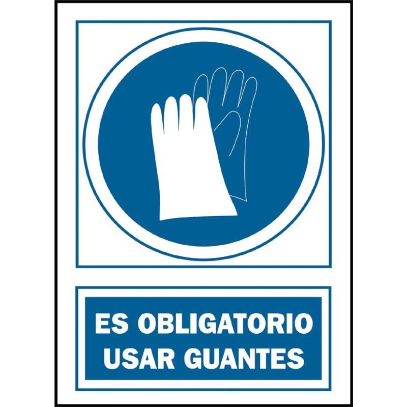 

Señal de uso obligatorio de guantes de seguridad (catalan)