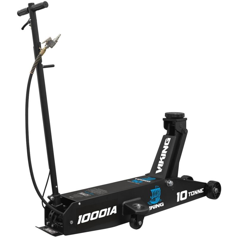 Sealey 10001A Viking Professional Long Reach Air/Manual Operation Trolley Jack with Rocket Lift 10 Tonne