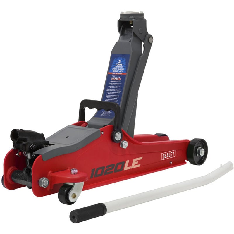 1020LE Trolley Jack 2tonne Low Entry Short Chassis - Red - Sealey