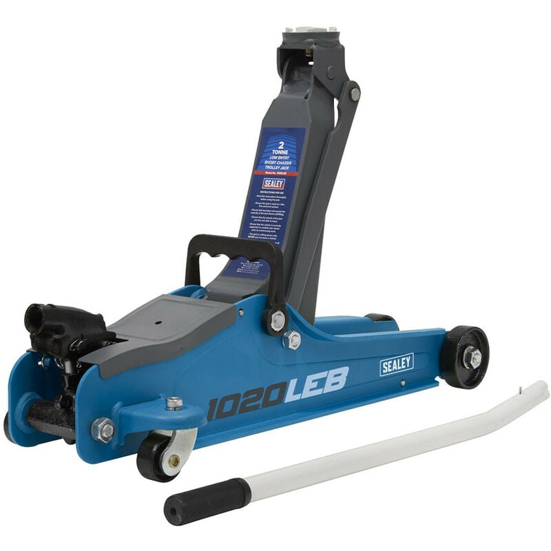 1020LEB Trolley Jack 2tonne Low Entry Short Chassis - Blue - Sealey