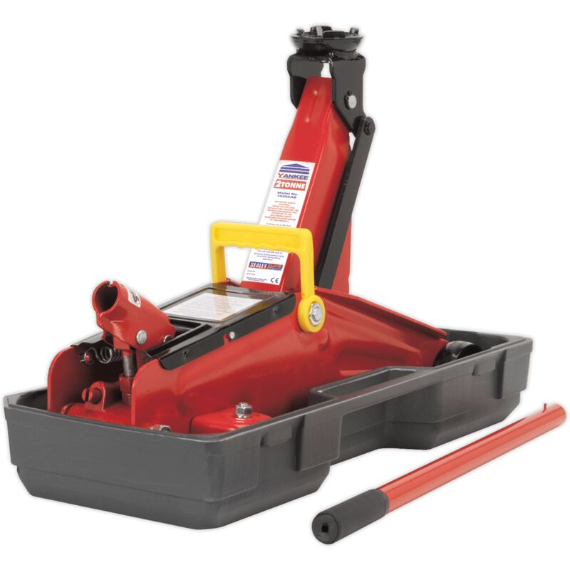 Sealey 1100CXD Trolley Jack 2tonne Short Chassis with Storage Case