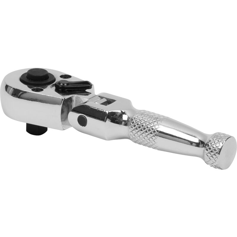 Sealey - 1/4''Sq Drive Ratchet Wrench Flexi Head Stubby 72 tooth Chrome AK660SF