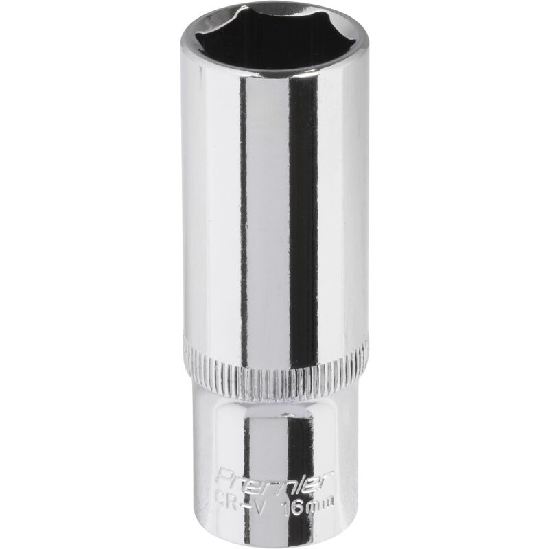 SP3816D Premier Fully Polished Deep Socket 3/8''Sq Drive 16mm - Sealey