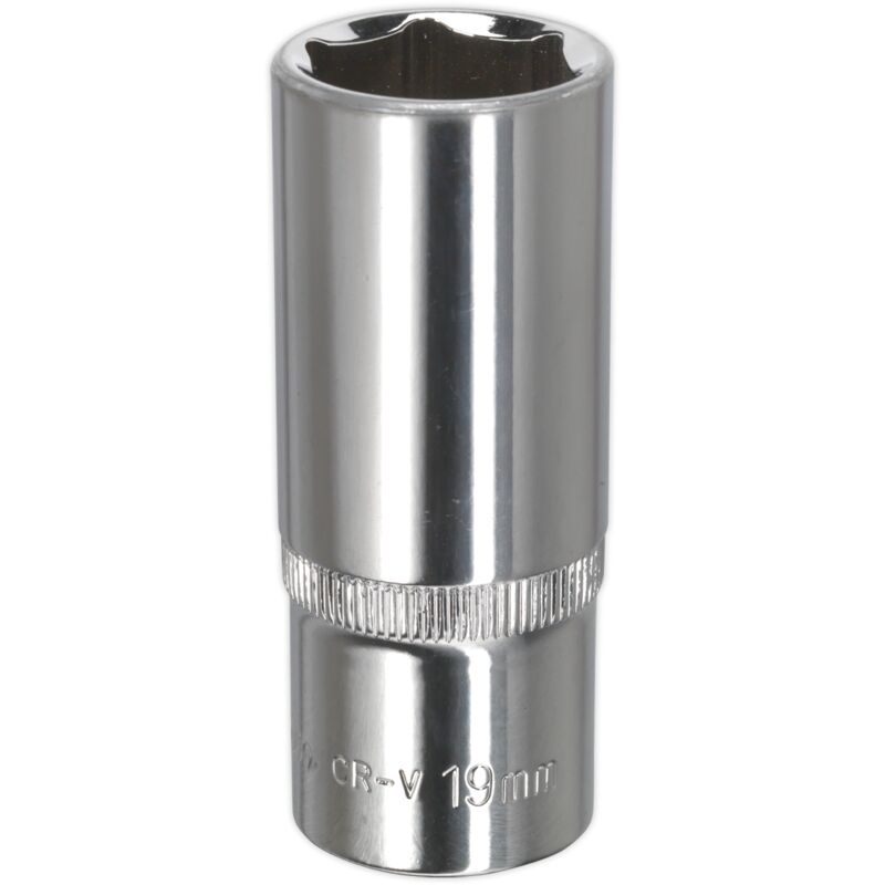 SP3819D Premier Fully Polished Socket 3/8''Sq Drive 19mm - Sealey