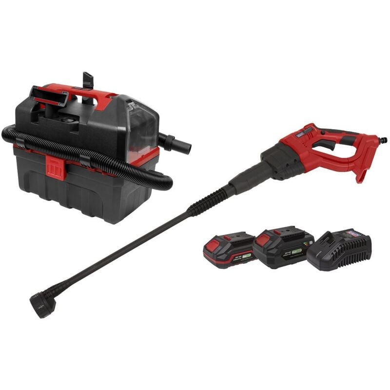 Sealey - CP20VCOMBO11 2 x SV20 Series Cordless Power Tool Car Cleaning Kit 20V - 2 Batteries