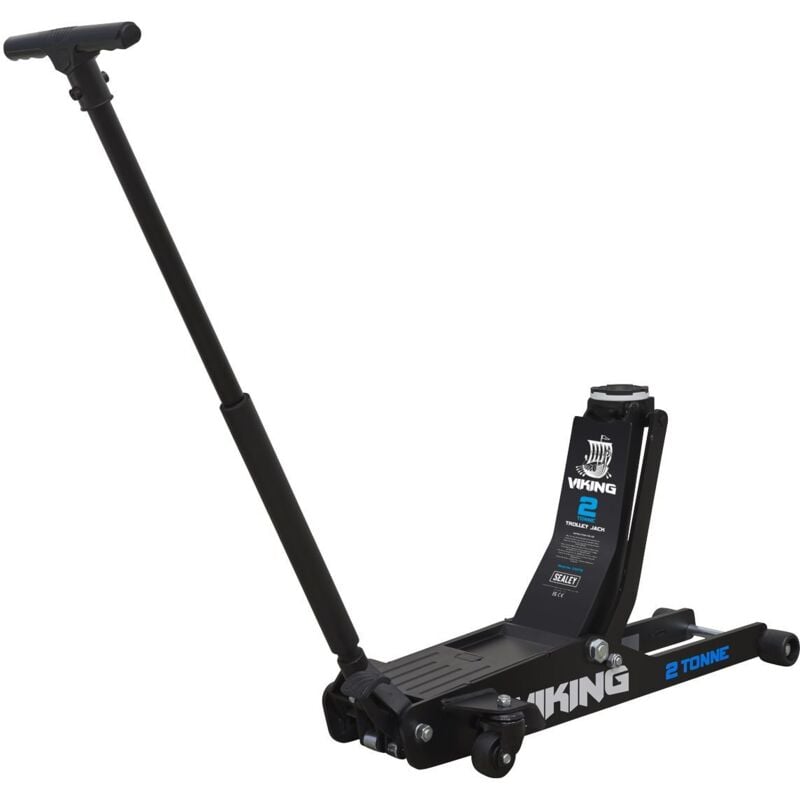 Sealey - 2100TB Viking Low Profile Professional Long Reach Trolley Jack with Rocket Lift 2 Tonne