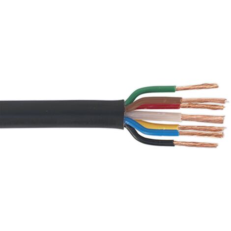 Sealey 30m Thin Wall Automotive Cable 6 x 1mm� 32/0.20mm, 1 x 2mm� 28/0.30mm - Black AC28307CTH