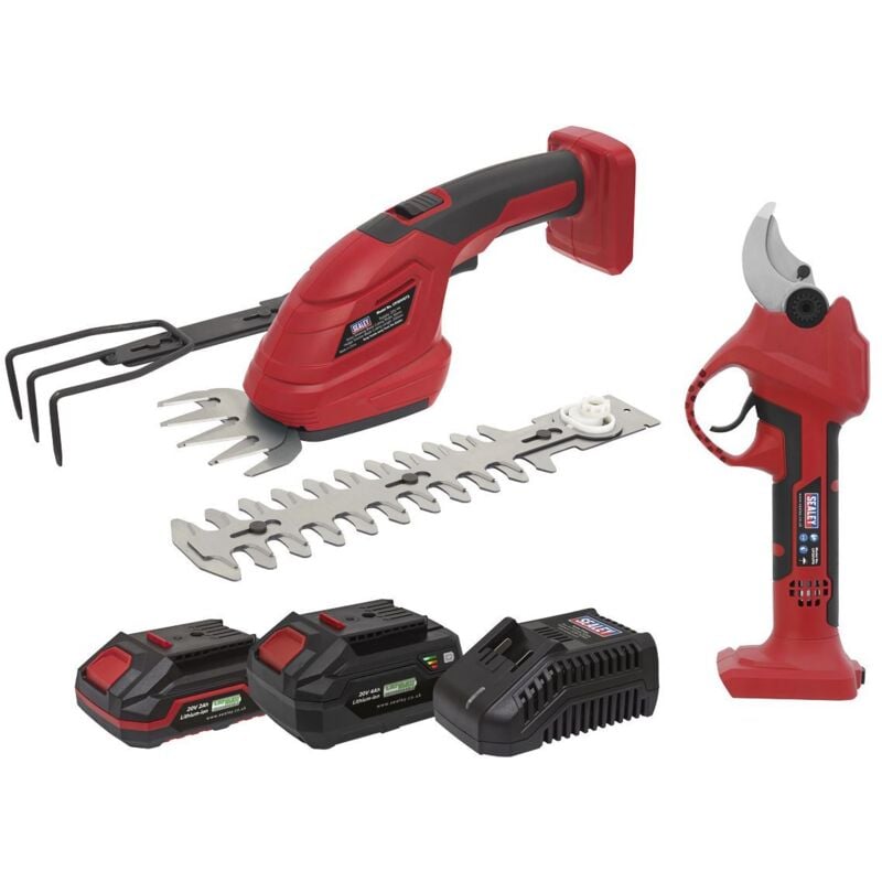 Sealey - CP20VCOMBO14 2 x SV20 Series Cordless Power Tool Gardening Kit 20V - 2 Batteries