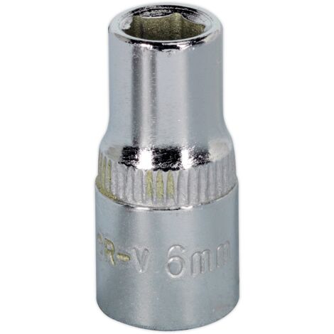 Sealey 6mm 1/4""D Metric WallDrive Chrome Socket Standard Length 6pt SP1406