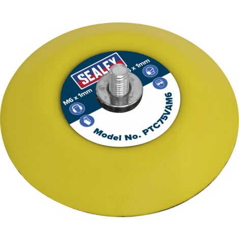 Sealey 71mm Hook-and-Loop Backing Pad M6 x 1mm PTC75VAM6