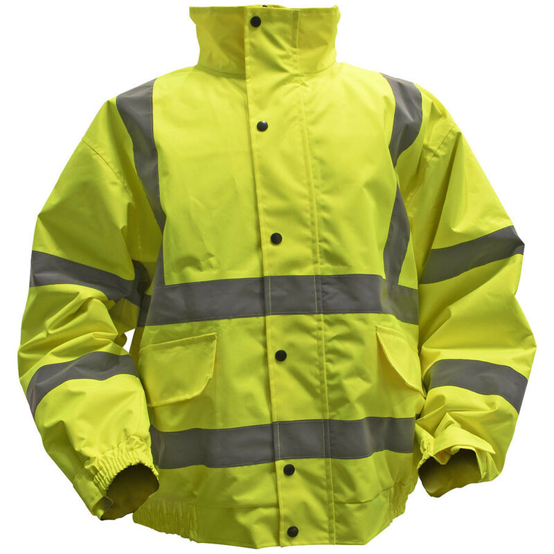 Sealey - 802L Hi-Vis Yellow Jacket with Quilted Lining & Elasticated Waist - Large