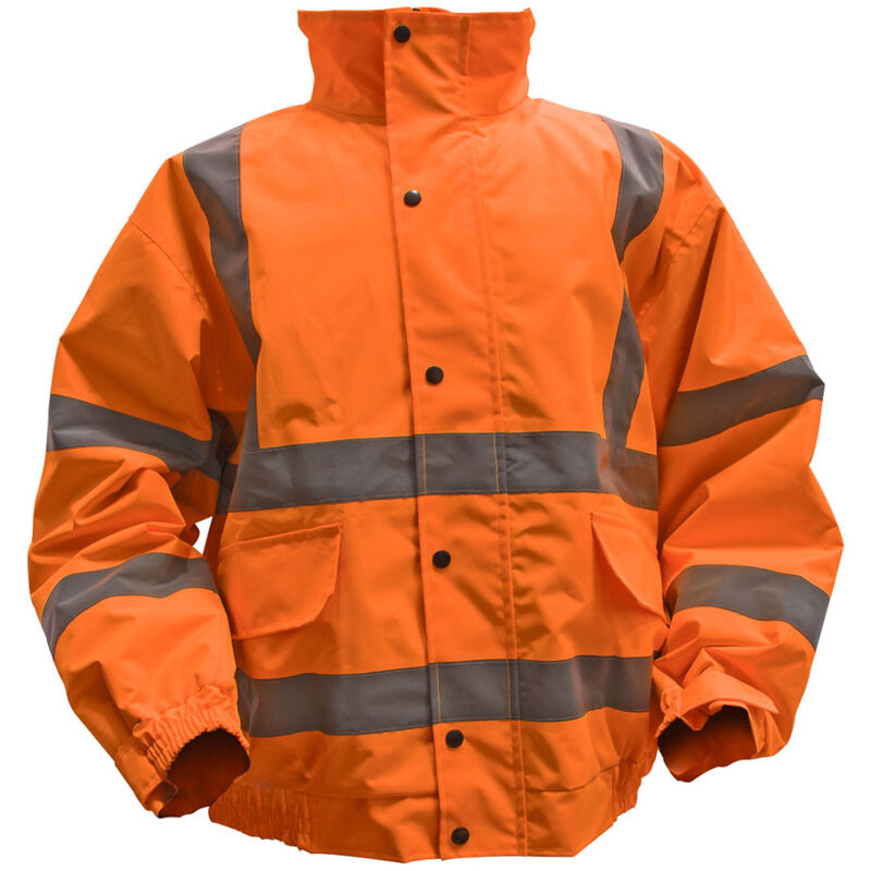 Sealey - 802LO Hi-Vis Orange Jacket with Quilted Lining & Elasticated Waist - Large
