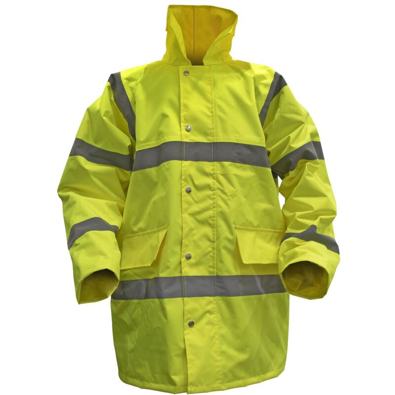 Sealey - Hi-Vis Yellow Motorway Jacket with Quilted Lining - Large 806L