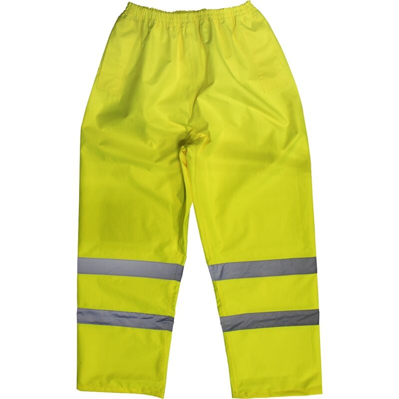Hi-Vis Yellow Waterproof Trousers - Medium 807M - Sealey
