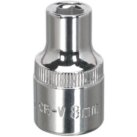 Sealey 8mm WallDrive Standard Length Chrome Socket 1/2""Sq Drive SP1208