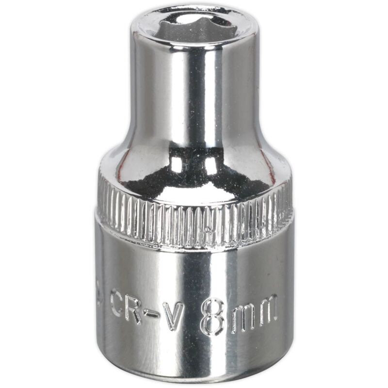SP1208 Premier Fully Polished Socket 1/2''Sq Drive 8mm - Sealey
